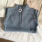 Poolkaelusega silmkoeline alumine s&auml;rk naiste sisemine t&otilde;mblukuga sviiter naiste l&auml;&auml;ne stiilis k&otilde;ik sobivad naiste top S valge