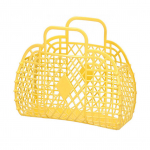 &Otilde;&otilde;nes hoiukorv Plastikust korduvkasutatav kaasaskantav kokkupandav kott rannakodu voodi&auml;&auml;rsete m&auml;nguasjade jaoks, kl. Yellow 250x110x220mm/9.84x4.33