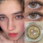 Mill Creek Iris contact lenses with grade hybrid model 14.2mm cool color contact lenses 2 pieces (1 pair) 1 year use 0 pruun