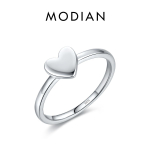 MODIAN P&auml;ris 925 Sterling Silver Silver Pimestav S&uuml;da Lihtne S&otilde;rm S&otilde;rmus Moodne Virnastatav S&otilde;rmus Naistele Peened Kingitus Ehted 5 h&otilde;be
