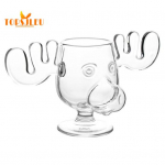 235 ml loominguline p&otilde;hjap&otilde;dra veiniklaasist tass, hirvekujuline imeline disain, s&ouml;&ouml;gilaua kaunistus, korduvkasutatav joogitass transparent