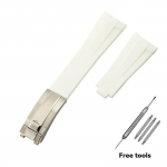 20 mm 21 mm esmaklassiline silikoonrihm Rolexi allveelaeva jaoks DAYTONA GMT Yacht-Master seeria tarvikud Asenduskella k&auml;ev&otilde;ru White-S 20mm no logo