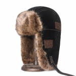 Nahast paks Bomber M&uuml;ts Meeste Talvine Soe K&otilde;rvakaitse Lumikork Suusakork Skullies Beanies Varrukakork L(56cm) must