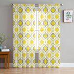 Kollase halli mustriga Maroko mustriga t&uuml;llkardinad elutuppa Kodukaunistuse Aknakardin K&ouml;&ouml;k Sheer Voile kardin 135W x 114H(cm)