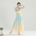 Klassikalise tantsu riided naistele Elegantsed marliriided Hiina tantsu treeningkost&uuml;&uuml;m Esinemiskost&uuml;&uuml;mid XL roosa