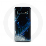 Samsung Galaxy s10 plus &uuml;mbris Sinise halli ja musta v&auml;rvi mitmev&auml;rvilised suitsupilved mustal taustal