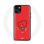 Coque pour Iphone 12 Mini BTS Bangtan Gar&ccedil;ons BT21 TATA V Fond Rouge