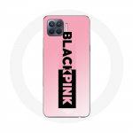 Coque pour Oppo A93 Blackpink Groupe de K-pop Logo Noir Rose Fond Rose