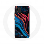 Coque pour Samsung Galaxy A03 Texture abstraite bleu noir rouge