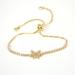 Luksuslik tsirkoonist liblikas k&auml;ev&otilde;ru kullast ketiga v&auml;ljat&otilde;mmatav k&auml;ev&otilde;ru naistele, ehete tarvikud