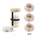 3 Pieces Cloth Jar Covers Elastic Storage Bread Making Bakery Wide Mouth Canning to 4in Cafe