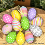 12 tk/komplekt K&uuml;&uuml;liku ja kana lihav&otilde;ttemunad Lihav&otilde;tteripatsid V&auml;rvilised v&auml;rvitud paberist munade rippuvad kaunistused (juhuslikud stiilid) A