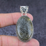 Natural Lodolite Quartz Gemstone Handmade 925 Sterling Silver Pendant 2.17 i4n86