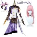 Anime Impact 3 Elysia Cosplay Kost&uuml;&uuml;m M&auml;ng Leegile Jahi Moth Kleit Kingad Parukas Naine Pidu Halloween &Uuml;likond L