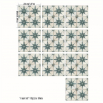 10 tk Retro geomeetriaga plaatide kleebis K&ouml;&ouml;k Backsplash &Otilde;likindel vannituba Veekindel kodukaunistused Seinakleebised Peel Stick Kunstimaaling 20X20cmX10Pcs