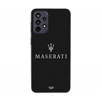 Coque Maniacase pour pour Samsung Galaxy A52 5g maserati blanc fond carbonne