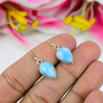 Natural Republic Larimar Gemstone 925 Proovitud Sterling H&otilde;be K&otilde;rvar&otilde;ngas 1,25 J2g37 white