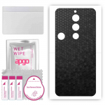 apgo Protective Skin Sticker for the back compatible with ZTE Nubia Red Magic 8S Pro, Wrap Film, Foil, Vinyl - Pattern Black Honeycomb