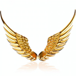 Auto autokleebis 3D Stereo Metallist Inglitiivaga Autokaunistus kleebistega Embleem Kroomitud auto 3D Big Wings Autokleebis kuld