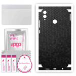 apgo Protective Skin Sticker for the back+sides compatible with Honor 8X, Full Wrap Film, Foil, Vinyl - Pattern Black Honeycomb