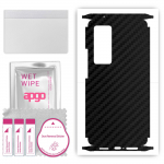 apgo Protective Skin Sticker for the back+sides compatible with Vivo X60 Pro 5G, Full Wrap Film, Foil, Vinyl - Pattern Carbon Black
