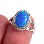 Looduslik Etioopia Opaal V&auml;&auml;riskivi K&auml;sitsi valmistatud 925 Prooviga H&otilde;be S&otilde;rmus S.6 m5J53