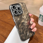 Luksuslik 3D Water Ripple Plating Case iPhone 15 14 Pro Max 13 12 11 14Pro 15Pro Glitter Camera Protect p&otilde;rutuskindel k&otilde;va kate iPhone 15 h&otilde;be