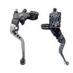 2Pcs Motorcycle Cylinder Reservoir Levers 7/8  Break Lever Upper Pump Hydraulically Brake Lever Accessory punane