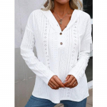 &Uuml;hev&auml;rviline n&ouml;&ouml;biga aasaga kapuuts, vabaaja pikkade varrukatega n&ouml;&ouml;riga kapuuts, naister&otilde;ivad S valge