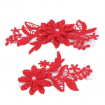 Seksikas pitsist 2 tk/komplekt Pulmasukkp&uuml;ksid Pitsist tikandiga Lilleline Seksikad sukahoidjad naistele/pruudile Reie &uuml;mberm&otilde;&otilde;t Pruudi jala sukahoidja One Size