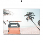 Sea Beach Palm Tree Surfilaua plakatid ja v&auml;ljatr&uuml;kid L&otilde;uendimaaling P&otilde;hjamaade maastik Seinakunst Pildid Elutoa Kodukaunistus 21X30cm No Frame