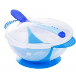 Beebikausid imemisaluse, lekkekindla kaane, temperatuuritundliku lusika, binauraalse disainiga kaussi (Pakis 3) punane