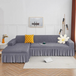 L-kujuline ruuduline Seersucker seeliku diivanikate Tavaline triibulise mustriga diivanikate elutoale Elastne tugitooli kate 1/2/3/4 istmed 1-seater 90-140cm