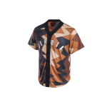 Jordan Retro Ameerika Geomeetriline Muster Prindi V&auml;rviplokk V&otilde;rk Hingav Spordikootud Top Tavaliste &Otilde;lgade Varrukatega Meeste Topid Pruun FB7339-133 L