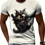 Loomade T-s&auml;rk meestele Suvine l&uuml;hikeste varrukatega kassiga tr&uuml;kitud T-s&auml;rk Moodne t&auml;navariietus Suurem&otilde;&otilde;tmeline riietus vabaaja kaelaga pullover S