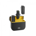 2-&uuml;hes traadita Lavalier mikrofoni kahe mikrofoni m&uuml;ra v&auml;hendamise kaugedastus koos must