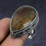 Golden Rutile Gemstone 925 Sterling Silver gift Jewelry Ring Size 7 S0D96