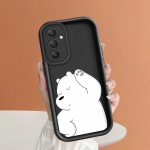 Pehme silikoonist ruudukujulise redeliga printimismustriga telefoni korpus T&auml;iskaanega kaamera p&otilde;rutuskindel kaitse kummist &uuml;mbris Samsungile Samsung A15 5G valge