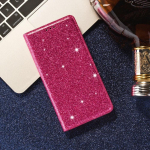 Rahakott Bling Glitter Magnetic Flip Suction nahast &uuml;mbris iPhone'ile Samsung Xiaomi Redmi Redmi 10 5G roosa punane v&auml;rv