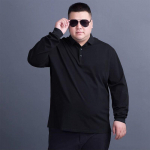 8XL &uuml;lisuur meeste vabaaja rev&auml;&auml;riga pikkade varrukatega s&auml;rk Rinnataskuga T&ouml;&ouml; Ametlik Sotsiaalne polos&auml;rk 8XL must