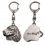 Welsh Springer Spaniel, Welsh Springer, Welsh Starter - Silver-plated key ring with dog, handbag decoration, backpack pendant by Art-Dog brand