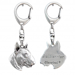Bull Terrier, Bully III - Silver-plated key ring with dog, handbag decoration, backpack pendant by Art-Dog brand