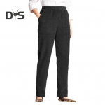 Naiste velvetist p&uuml;ksid k&otilde;rge v&ouml;&ouml;kohaga &uuml;hev&auml;rvilised talvised soojad vabaaja p&uuml;ksid k&uuml;ljetaskutega kodukontori igap&auml;evaseks v&auml;lispordiks S must