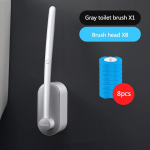 Seina &uuml;hekordselt kasutatav WC-hari WC-tarvikute jaoks Pika varrega WC-harja komplekt Vannitoa jaoks Kodus Ilma ummikuteta puhastust&ouml;&ouml;riistad