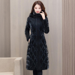 Talvised pikad parkad naistele Mantel Mood Paks soe puuvillane polsterdatud mantlid Naiste korea stiilis kapuutsiga talvejoped 3XL must