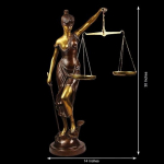 Suur kuju Andha Kanun 76,2 cm Justiitskuju Seotud silmadega Lady Murti skulptuur Seotud silmadega