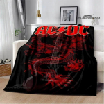 Rockb&auml;nd AC/DC retrotr&uuml;kiga flanellist soe pleed piknikutekk voodikate viskepleed voodipesu S&uuml;nnip&auml;evakink 30x40in