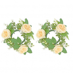 2 tk K&uuml;&uuml;nlajalg Garland Realistlik simulatsioon Roosip&auml;rja K&uuml;&uuml;nlahoidja Vanik kodu pulmakaunistuseks t&auml;iskasvanutele m&otilde;eldud seksir&otilde;ivad roosa