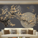 3D seinatapeet ploomi&otilde;ie kuu 3d reljeefsed jooned tapeet elutuba teler Diivan seinatapeet 540 cm(W) x 340 cm(H)