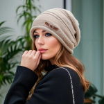 S&uuml;gistalvine naiste kootud Baotou m&uuml;tsid Moodsad s&uuml;nnitusj&auml;rgsed virnastatud sametm&uuml;tsid One Size must